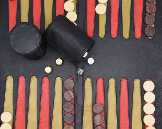 Thumbnail van een extra afbeelding van het spel Luxe backgammon bord -handgemaakt - klassieke reisspellen -spellen voor volwassenen- luxe uitgaven- leder