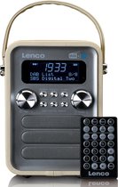Lenco PDR-051TPSI - Draagbare DAB+ FM Radio met Bluetooth en AUX-ingang, oplaadbare batterij - Taupe