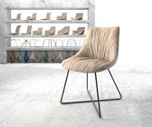 Gestoffeerde-stoel Elda-flex X-frame zwart beige vintage