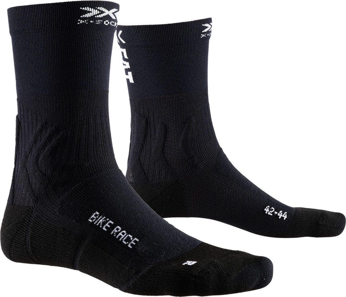 X-Socks Bike Race Sokken Fietssokken - Maat 39-41 - Unisex - zwart - wit