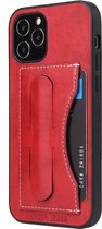 Mobiq Leather Click Stand Case iPhone 12 Pro Max 6.7 inch | Backcover met standaard | Leder look bekleding | Schokbestendig