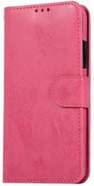 iPhone 13 Pro 2-in-1 Hoesje met Magnetische Backcover - Telefoonhoesje met vakjes voor pasjes - Inclusief polsbandje - Mobiq Magnetische 2-in-1 Wallet Case iPhone 13 Pro roze