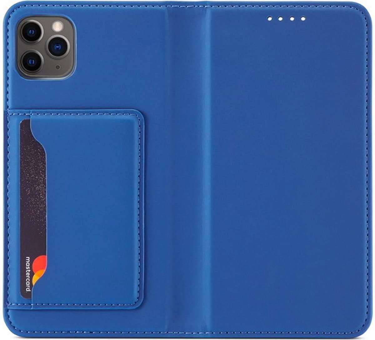 Mobiq - Magnetic Fashion Wallet Case iPhone 12 Pro Max - Blauw