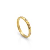 Schitterende Golden Plated Ring Rondom Zirkonia Steentjes 17,50 mm.