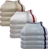 JEMIDI zakdoeken heren 100% katoen - 40 x 40 cm - Set van 12 - Herbruikbare zakdoeken voor volwassenen - In crème/grijs/blauw