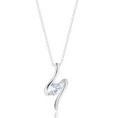 Yolora Elegance ketting met Hanger en Kalpa Camaka kristallen - Zilverkleurig - 18K Witgoud Verguld - Vrouwen Collier Zilver - Halsketting - Sieraden - Luxe Giftbox - Geschenkdoos - Cadeau do