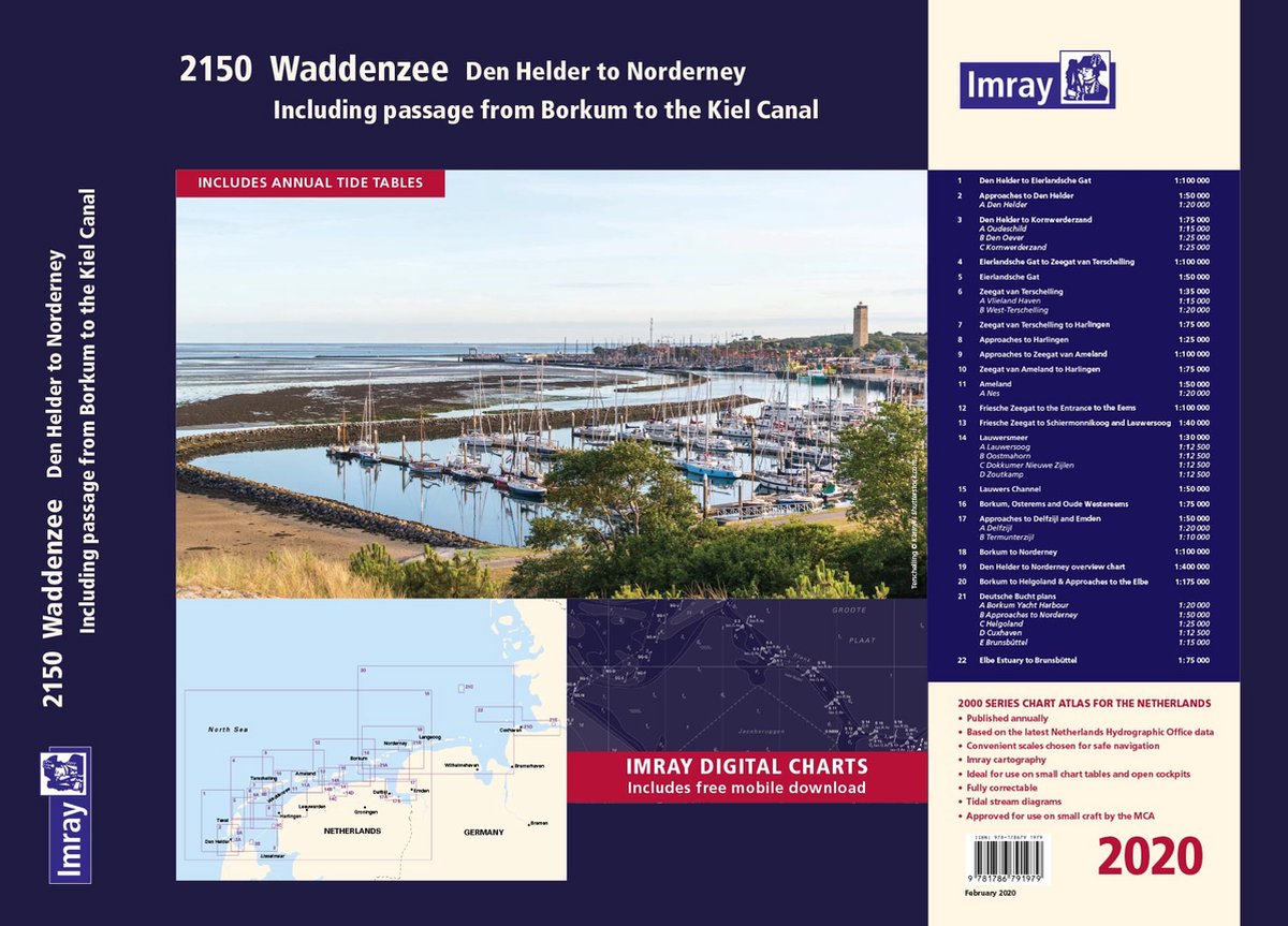Imray 2150 Waddenzee - Den Helder to Norderney Chart Atlas 2020: Including passage from Borkum to the Kiel Canal - Imray