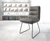Gestoffeerde-stoel Abelia-Flex slipframe zwart grijs vintage