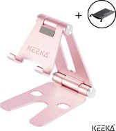 Keeka® - Telefoonhouder / Telefoonstandaard - Tablethouder / Tablet Standaard - Roze - Aluminium - Lichtgewicht - Opvouwbaar - Krasvrij - Universeel - Geschikt voor iPhone, Samsung, iPad Air/