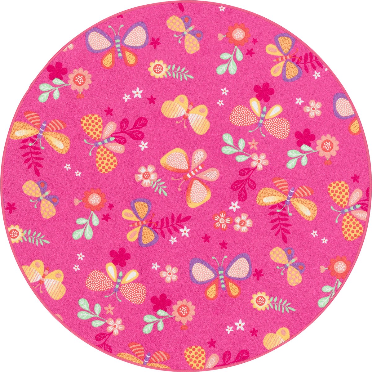Snapstyle Vloerkleed Kinderen spelen Vlinder rond Roze