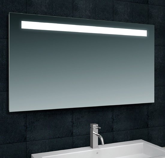 Badkamerspiegel Isla Met Verlichting Rechthoek 100 X 80 Cm Met Lijst Chroom