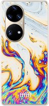 6F hoesje - geschikt voor Huawei P50 Pro -  Transparant TPU Case - Bubble Texture #ffffff