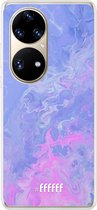 6F hoesje - geschikt voor Huawei P50 Pro -  Transparant TPU Case - Purple and Pink Water #ffffff