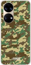 6F hoesje - geschikt voor Huawei P50 -  Transparant TPU Case - Jungle Camouflage #ffffff