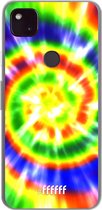 6F hoesje - geschikt voor Google Pixel 4a 5G -  Transparant TPU Case - Hippie Tie Dye #ffffff
