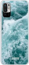 6F hoesje - geschikt voor Xiaomi Redmi Note 10 5G -  Transparant TPU Case - Whitecap Waves #ffffff