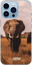 6F hoesje - geschikt voor iPhone 13 Pro - Transparant TPU Case - Elephants #ffffff