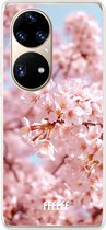 6F hoesje - geschikt voor Huawei P50 Pro -  Transparant TPU Case - Cherry Blossom #ffffff