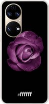6F hoesje - geschikt voor Huawei P50 -  Transparant TPU Case - Purple Rose #ffffff