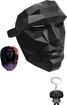 Calle Ocho®- Front man Mask Halloween Masker, Carnaval party, bekend van Squid Game Masker- Gratis sleutelhanger keychain