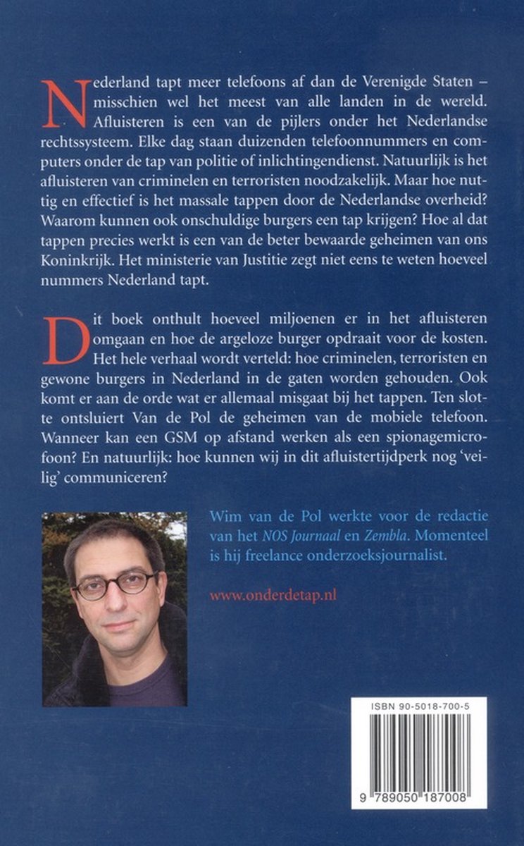 Onder de tap - back cover