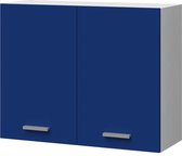EXTRA - Hoge keukenkast 80 cm 2 deuren - Mat Blauw