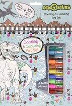 Dinosaurus kleurboek met gelpennen