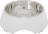 Trixie voerbak hond melamine / rvs wit - 400 ml 17 cm - 1 stuks