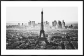 JUNIQE - Poster in kunststof lijst Paris Skyline -20x30 /Grijs & Wit