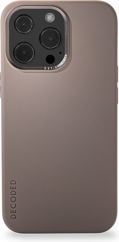 DECODED Siliconen hoesje geschikt voor iPhone 13 Pro Max - Geschikt voor Draadloos Opladen - Dark Taupe