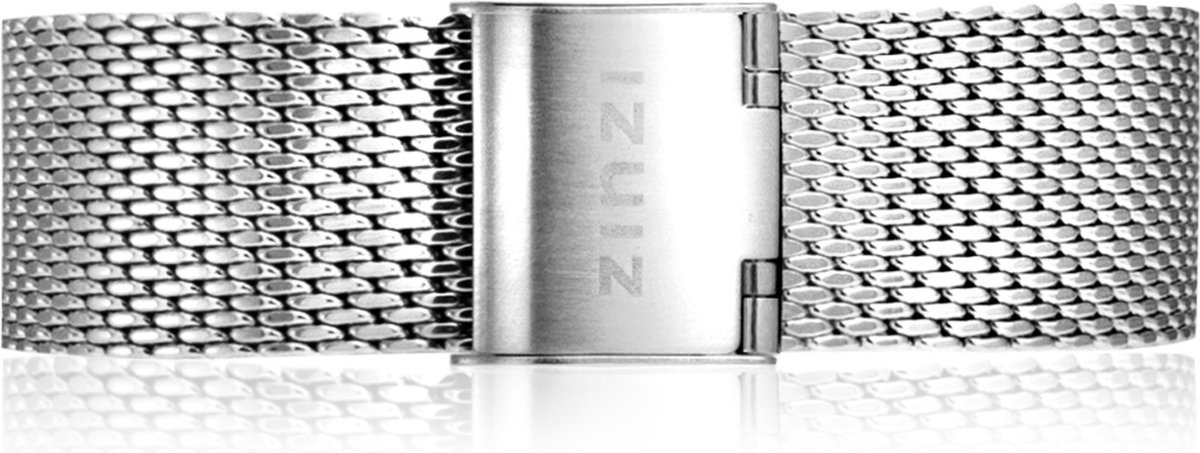 Zinzi stalen mesh horlogeband zilvergekleurd 18mm RETBAND1