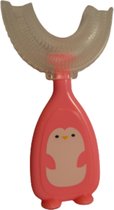Kindertandenborstel - Tandenborstel  - Voor Babys - Voor Peuters - U-Vormig - 360 graden- Siliconen - Kleur Roze - 0-6 Jaar