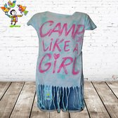 Kinder tshirt Camp blauw -s&C-110/116-t-shirts meisjes