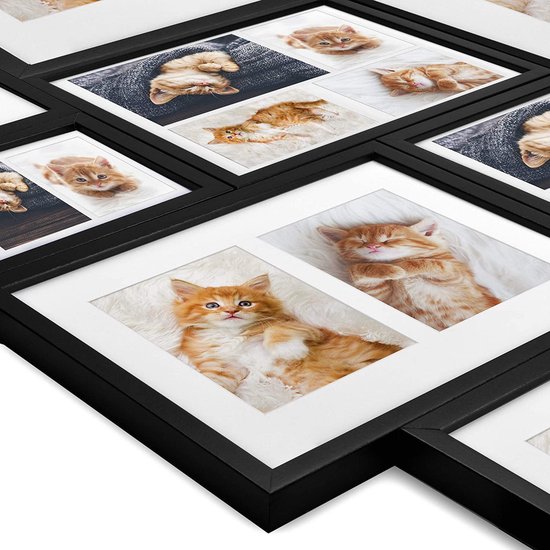 bomoe Set of 18 Picture Frames Wooden Picture Frames - 6x 10.5x15cm / 4x 13x18cm / 4x 18x24cm / 4x 20x30cm – plastic glass Picture Frame made of Wood