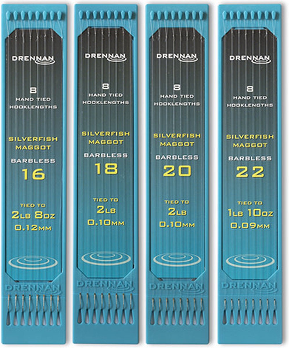Drennan Onderlijnen Silverfish Maggot Barbless 15cm - Maat : haak 18 - 0.10mm
