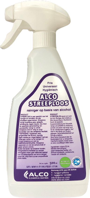 Alco Streeploos Reinigingsmiddel 500ml - Universeel fris & Hygienisch !