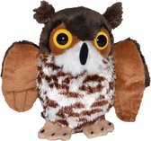 Pluche bruine uil vogel knuffel 12 cm - Uilen bosdieren knuffels - Speelgoed voor kinderen