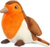 Pluche roodborstje vogel knuffel 20 cm - Roodborstjes dieren knuffels - Speelgoed voor peuters/kinderen