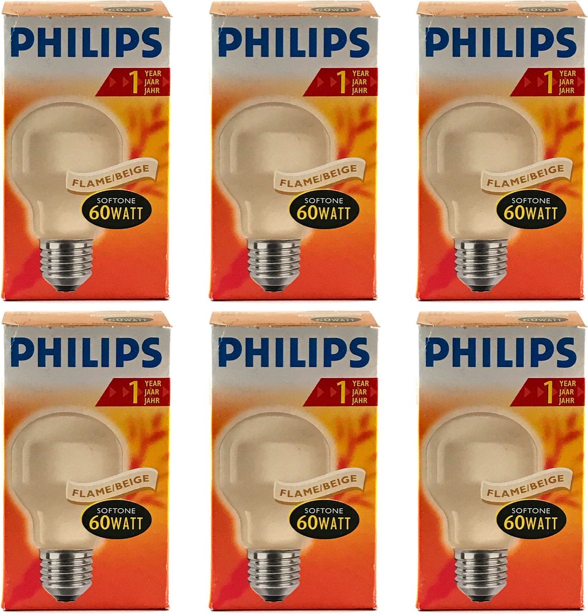 Philips - Standaardlamp - 60Watt - E27 Fitting - Gloeilamp - Softone Flame  - Dimbaar -... | bol.com