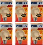 Philips - Standaardlamp - 60Watt - E27 Fitting - Gloeilamp - Softone Flame - Dimbaar - Grote Fitting - Flame - 60W - (6 STUKS)