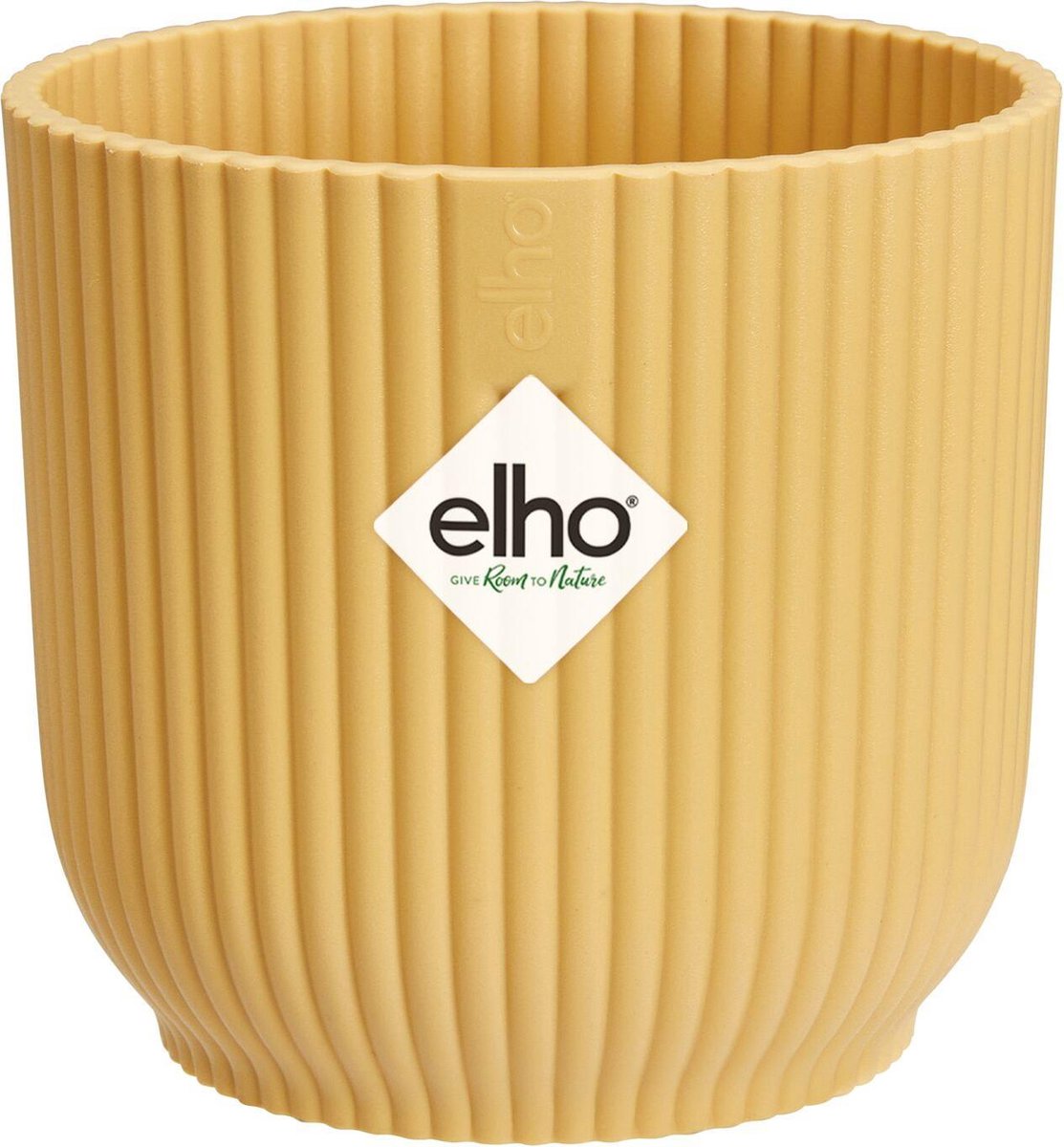 Elho Vibes Fold Rond Mini 11 - Bloempot voor Binnen - 100% Gerecycled Plastic - Ø 11.1 x H 10.5 cm - Botergeel
