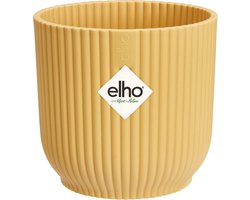Elho Vibes Fold Rond Mini 11 - Bloempot voor Binnen - 100% Gerecycled Plastic - Ø 11.1 x H 10.5 cm - Botergeel