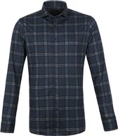 Vanguard Overhemd Melange Ruit Donkerblauw - maat L
