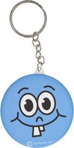 sleutelhanger emoji met spiegel blauw 6 cm