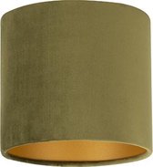 Uniqq Lampenkap velours groen Ø 18 cm - 15 cm hoog