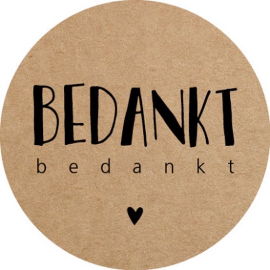 Foto: Sluitsticker sluitzegel bedankt kraft naturel zwart hartje bedankje envelop chique envelop stickers cadeau gift cadeauzakje traktatie chique inpakken dh collection