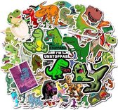 Akyol - Dinosaurus stickers - Stickerboek - Laptop stickers - Telefoon stickers - Stickers voor o.a. bullet journal, agenda, laptop, telefoon, koffer - Sticker set van 50 stuks