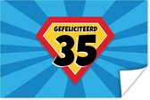 Poster Fête - 35e anniversaire - Cape de super-héros - 180x120 cm XXL