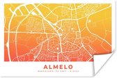 Poster Stadskaart - Almelo - Oranje - Geel - 180x120 cm XXL - Plattegrond