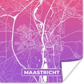 Poster Stadskaart - Maastricht - Nederland - Paars - 30x30 cm - Plattegrond